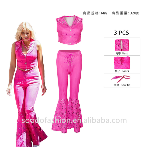 Mub- 2023 Movie Uniform Full Set Of Pink Barby Ken Popular Movie Role-playing Costumes Halloween Costume Cosplay for kid adult 17 3 XL