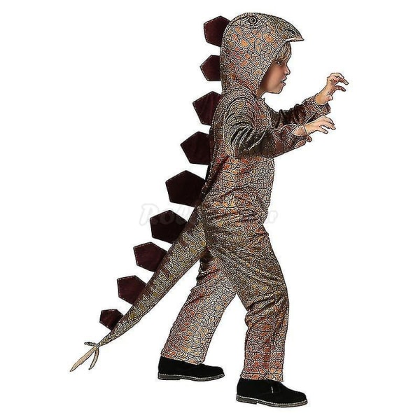 Sød Børn Drenge Piger Dinosaur   Kostume Børn Jumpsuit Dragt Halloween Purim Karneval Fest Show Tøj C85m70 S Høj Kvalitet -a 2 L (110-120 cm)