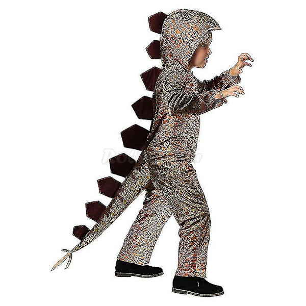 Søt Dinosaur Kostyme for Barn, Gutter og Jenter - Jumpsuit for Halloween, Purim, Karneval, Fest, Show - Klær i Høy Kvalitet - C85m70 S 2 XL (120-130 cm)