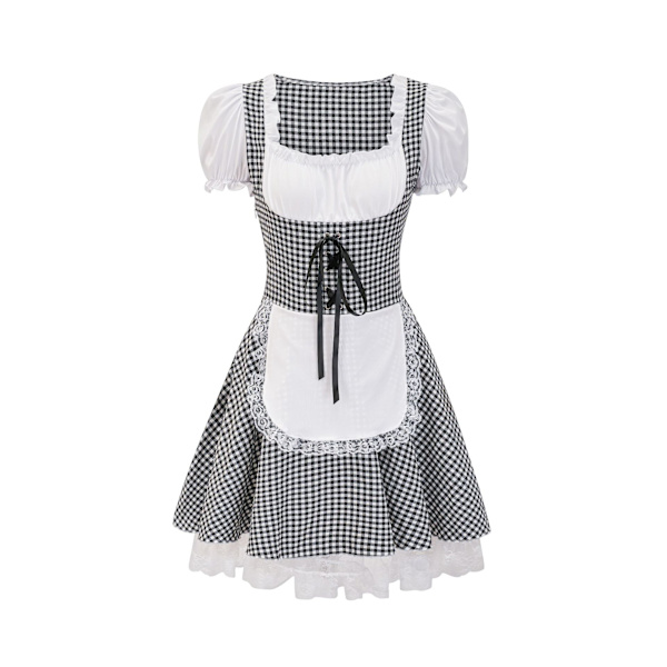 Mub- Bavaria Beer Festival Costume Maid Cosplay punainen mekko Karnevaalijuhlat shakkilautakeiju mekko tytölle palvelijattaren mekko 4 XL