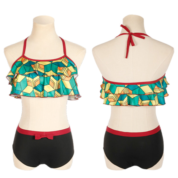 Mub- Anime TV Cosplay Kostyme Kvinne no Yaiba Bikini Strandsett Halterneck Badedrakt Demon Slayer Kamado Nezuko Badetøy BIJI2004 L