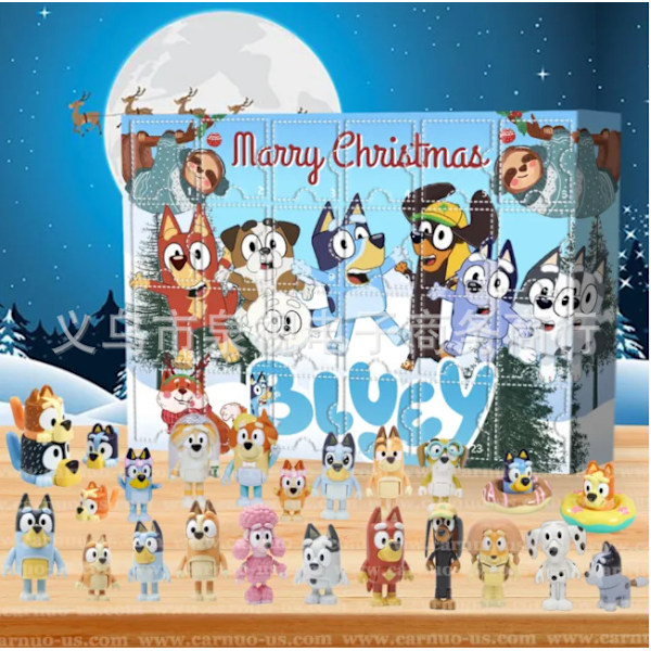 Xbi- 2024 bluey blind box juladventskalender 24 dagar nedräkning överraskning gåva 5