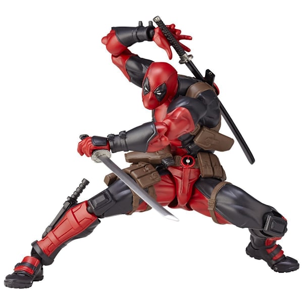 Xib- Yamaguchi Deadpool Bevegelig Leddsystem Utbyttbart Ansikt Boks Figur Ornament Rød (Gear Joint)