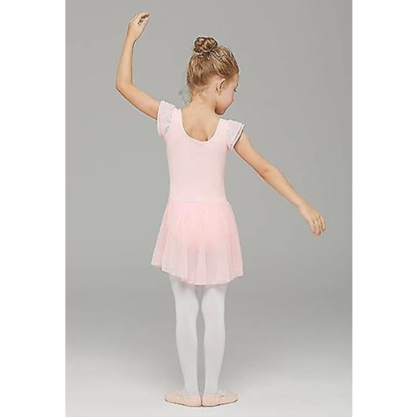 Pikkulasten tyttöjen balettimekot Leotardit hameella Tanssimekko Ballerina Tutu-asu .4 light pink 140CM