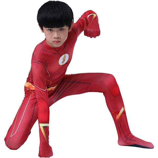 Mub- Halloween barnekostyme superhelt Cosplay-drakt Zentai Onesie-antrekk Heldrakt for gutter -a Flash 1 150cm