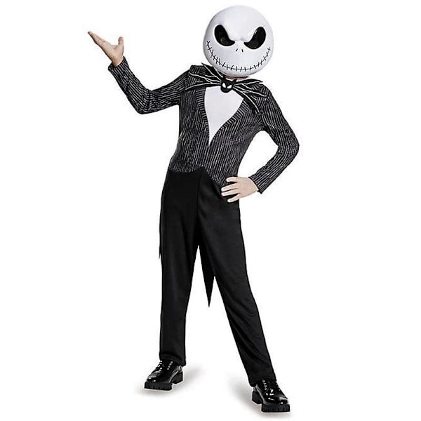 Kids Jack Skellington Kostume Med Maske -a 105-115cm