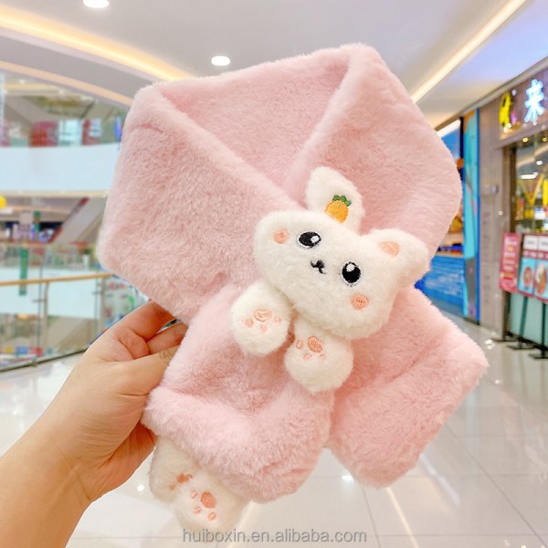 Mub- Wholesale 2022 Lovely Winter Children's Warm Scarf Cartoon Anime Cute Dog Melody Kitty Rabbit Hair Kids' Girls Neck Scarf 24