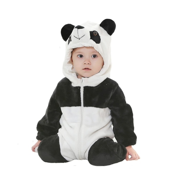 Ca Toddler's Dinosaur Kostyme Barn Søt Hooded Onesie Dyrekostyme Halloween Panda 12-18 Months