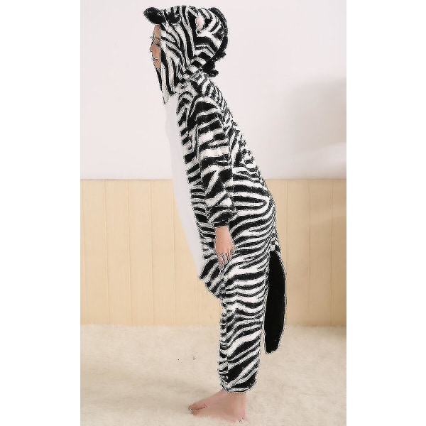 Halloween Unisex Onesiee Kigurumi Fancy Dress Kostym Huvtröjor Pyjamas Sleep Wear-9-1 Zebra L for 170-180cm