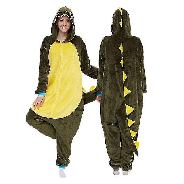 Green Dragon Kigurumis Kvinnor Pyjamas Onesie Djur Onepiece Män Vuxen Karneval Roliga nattkläder Hemkläder Kostym Kläder N . XL Height 174*183CM