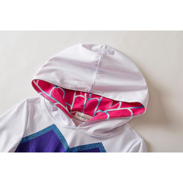 Ghost Spider-inspirert kostyme Spider Gwen-inspirert kostyme Ghost Spider Hoodie Spider Gwen Cosplay Tutu-kjoler Spider Bursdag -a 2T
