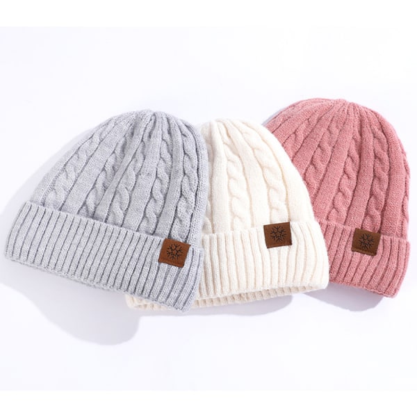 Mub- Tehdasmyynti laadukkaat käsineet 3 kpl Unisex-setti Lämmin villahattu Huivi Käsineet Setit talveksi Pink