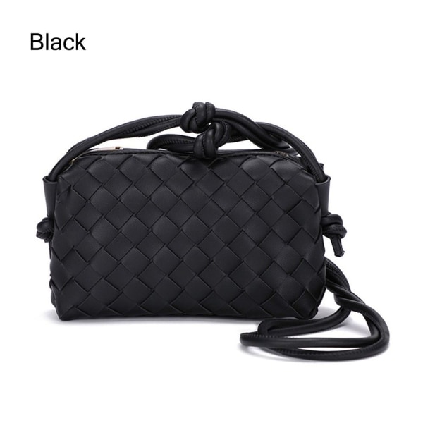 Crossbody-veske for kvinner PU-flettet SVART -i Black