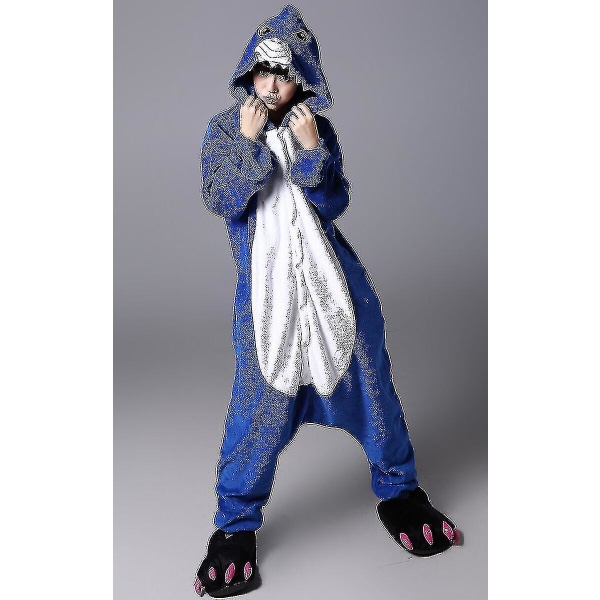 Halloween Unisex Onesie Kigurumi Fancy Dress Kostyme Genser Pyjamas Nattøy-9-1 Shark XL for 180-190cm