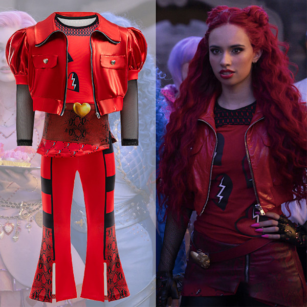 Xbi- Halloween nya ättlingar 4 liten röd rise cosplay barnkläder Descendent 120cm