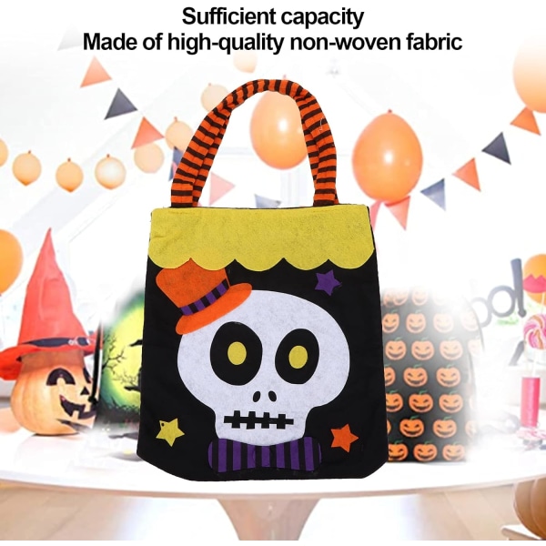 Halloween Non Woven -kassit Skeleton Goodie Totes