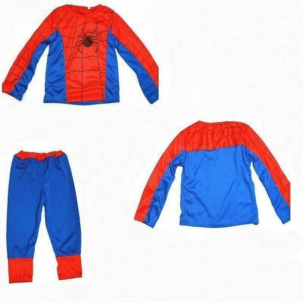 Gutter Spiderman Cosplay-kostyme med maske | Superhelt Fancy Dress Party Outfit | Kule Spiderman-klær for barn | Marvel Theme Outfit 43