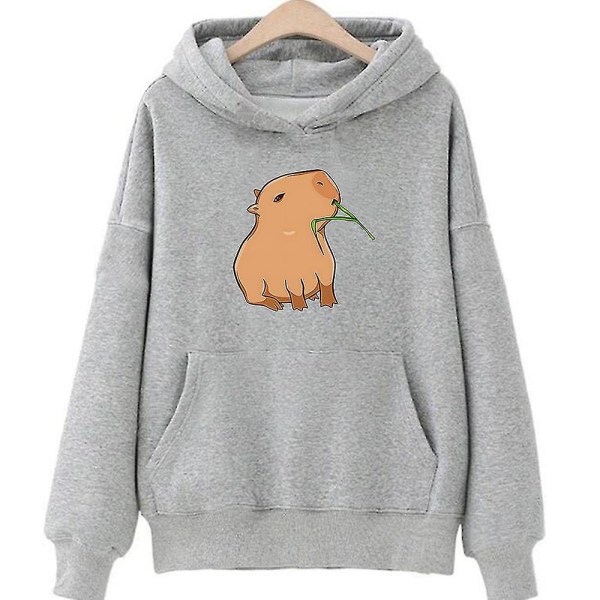 Funny Capybara Print Hoodie Women/men Kawaii Cartoon Tops Sweatshirt For Girls Unisex Fashion Harajuku Graphic Hooded Pullovers-G .i gray XXL