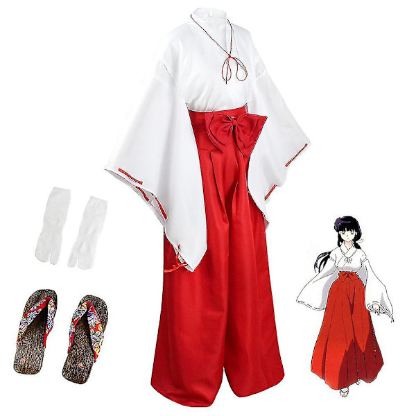 Inuyasha Rustom Cos Dräkt Häxadräkt Japansk Kimono Kvinnlig Kläder Sekundär Anime Kläder i antik stil Anime Kläder M