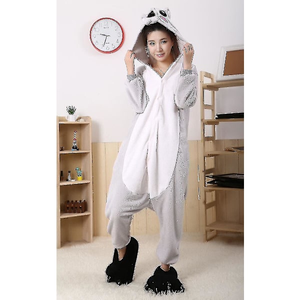 Halloween Unisex Onesie Kigurumi Fancy Dress Kostyme Genser Pyjamas Nattøy-9-1 Gray Koala L for 170-180cm