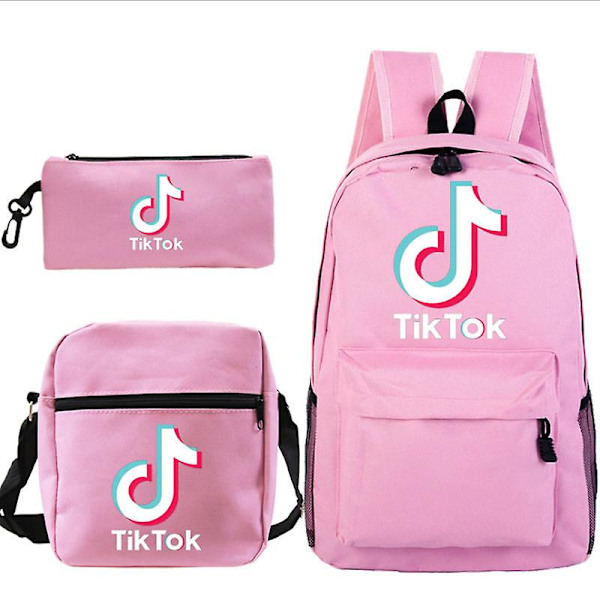 3 kpl Pojat Tytöt Tik Tok Galaxy Koulu reppu Reppu Olkalaukku PINK