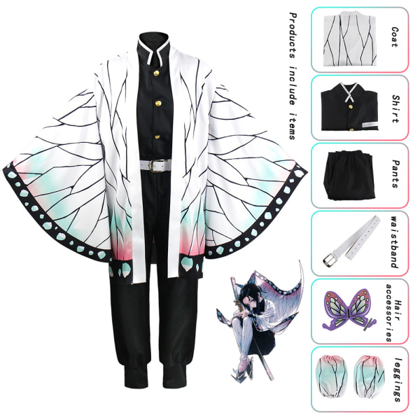 Mub- Anime Demon Slayer Cosplay Kostume Tanjire Agatsuma Zenitsu Tomioka Giyuu Halloween Fest Cosplay Kostume Kanroji Mitsuri child size 120