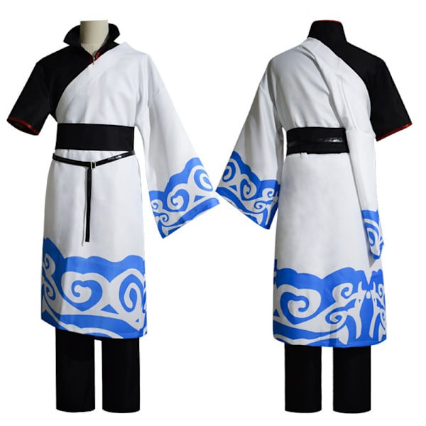 Mub- Tehtaan hinta Gintama Anime-asut Sakata Gintoki Cosplay-asu Miehet Kimono Halloween-vaatteet Pic XS