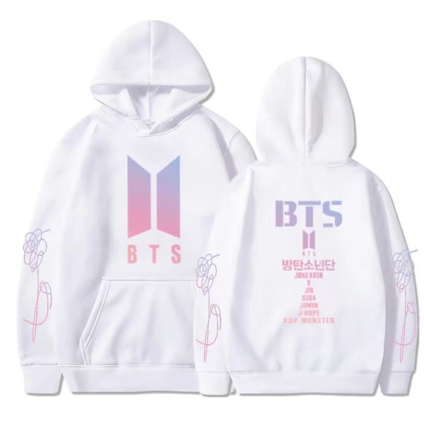 Bts Unisex Hooded Sweatshirt Casual Hoodie Cosplay Jacket Top -a white S