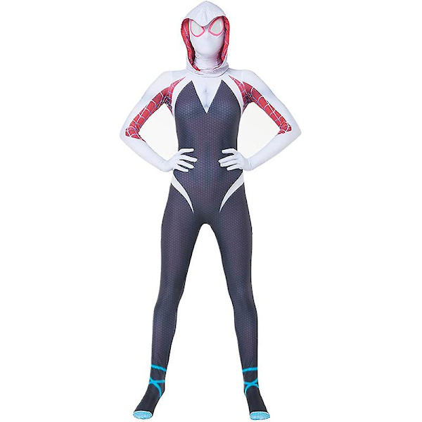 Hämähäkkimies Zentai Bodysuit Superhero Gwen Stacy Cosplay Costume Jumpsuit Mask Suit Tytöt Nainen Bodysuit Halloween Aikuinen Lapsi H_a -a 130