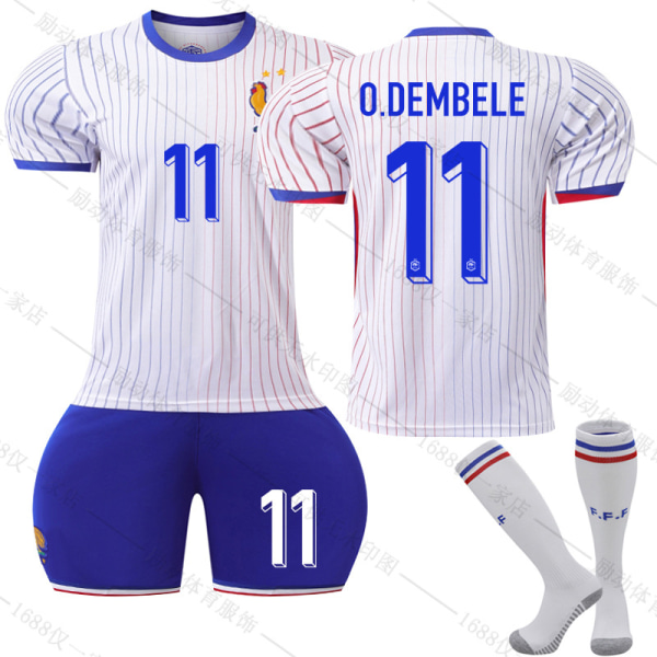 Mub- 2425 Frankrig Away Euro fodboldtrøje 11 O.DEMBELE M