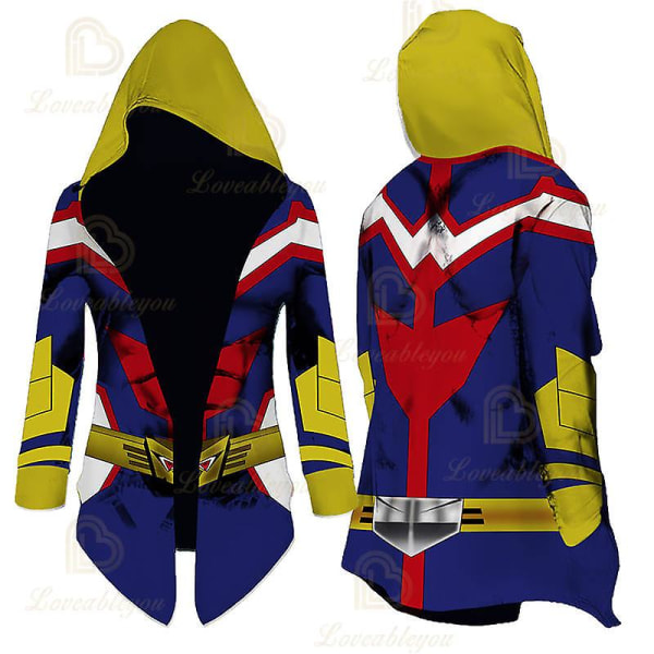 Namikaze Minato Cosplay Jacket Trench Robe Akatsuki Cloak Halloween Carnival Costume Men Women Hooded Cape Coat -a ALL MIGHT XL