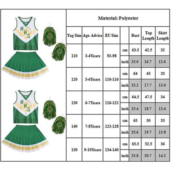 Halloween Stranger Things 4 Chrissy Cunningham Cheerleader Hawkins Kostume Piger Børn Cosplay Fest Fancy Dress -a 9-10 Years