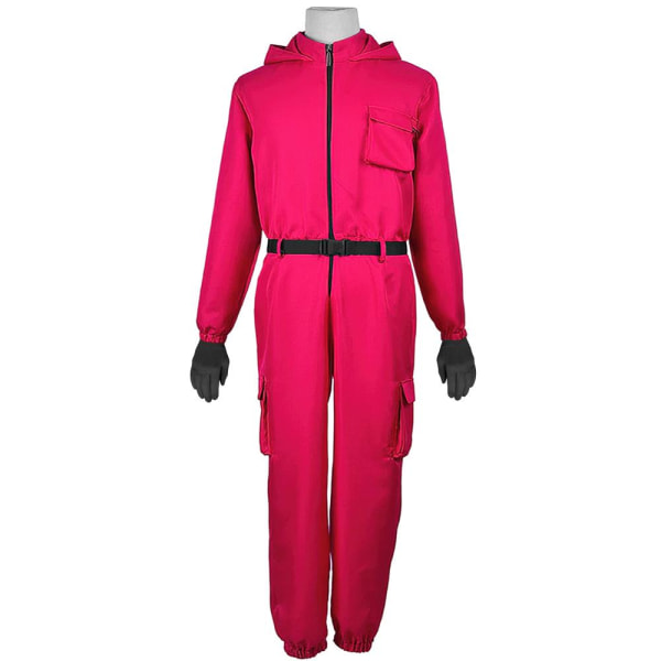 Squid Game Maskeraddräkt - Cosplay Suit W . Red XL