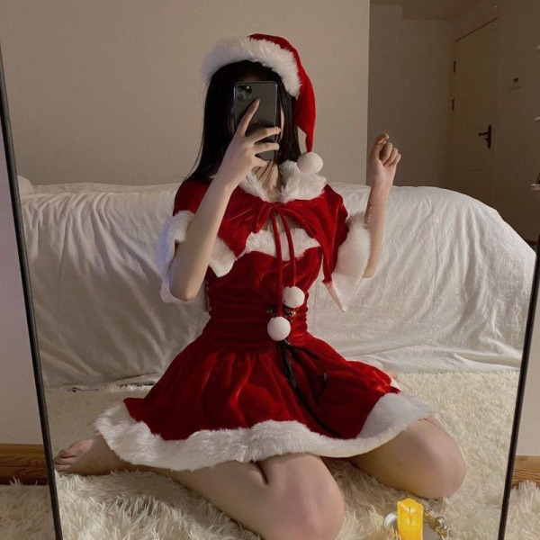 Mub- Vintage jouluasu puku mekko exy tage esitys juhla yökerho cosplay rooli anta Clause mekko tytölle Red S