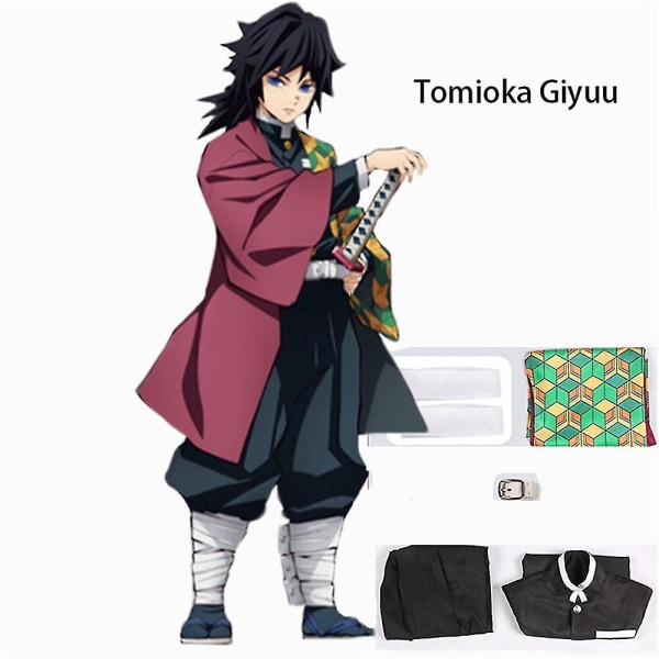 Anime Demon Slayer: Kimetsu No Yaiba Zenitsu Giyu Tanjirou Kamado Nezuko Cosplay Naisten Lasten Miesten Kimono-asu Cosplay-asu Erinomainen Laatu -a Tomioka Giyuu Kids 150