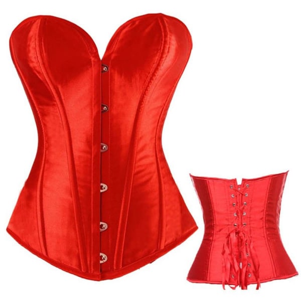 Korsett Bustier Toppar RÖD -i red XL