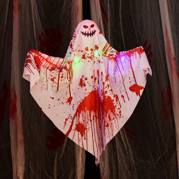 Mub- Halloween-koristeet ulkona Halloween-kauhu hehkuva verinen aave roikkuva aavekohtauskoriste rekvisiitta 3