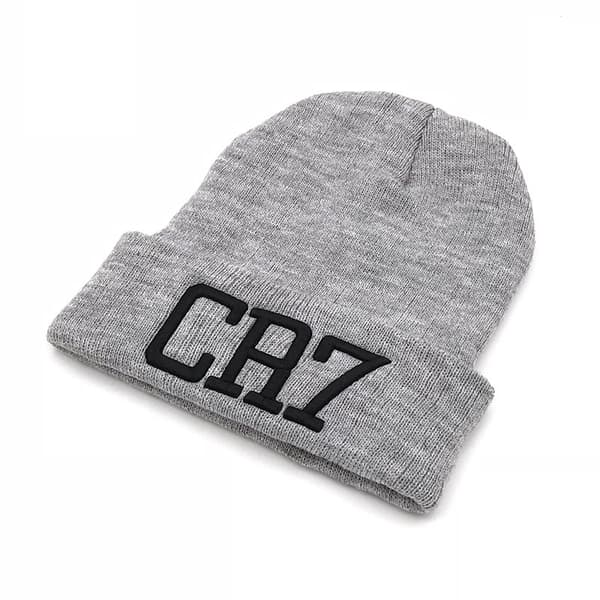 Xbi- Ronaldo CR7 Three-dimensional embroidery Fall/Winter knitted hat grey
