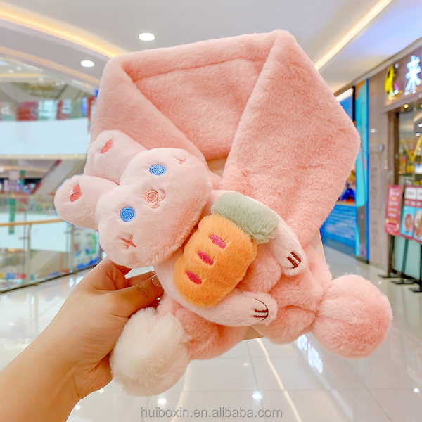 Mub- Wholesale 2022 Lovely Winter Children's Warm Scarf Cartoon Anime Cute Dog Melody Kitty Rabbit Hair Kids' Girls Neck Scarf 25