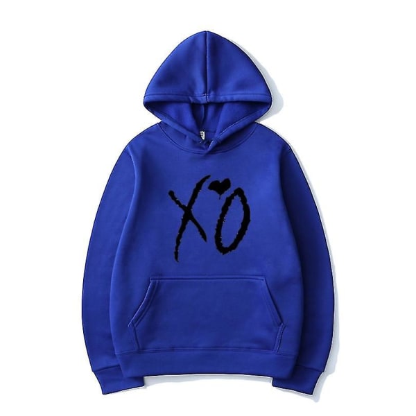 The Weeknd -painettu huppari Xo Mode Print Huppari Miehet Naiset Harajuku Hip Hop Vetoketjullinen Huppari Topit .i Blue 01 L
