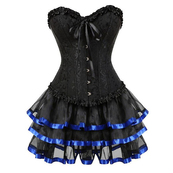 Sexy korsetit mekot naisille Plus Size puku Overbust Burlesque korsetti ja minihame setti Tutu Corselet -a only Corset 4XL
