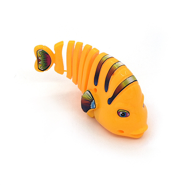 Mub- Pet Cat Toys Spring Swing Fish Clockwork Fish Interactive Funny Cat Pet Plastic Toys Orange