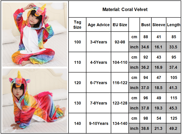 Unicorn Robe Kids Rompers Sovkläder   cm . rainbow 130