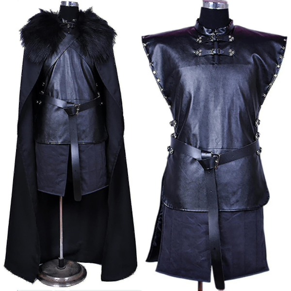 Game Of Thrones Jon Snow Costume Men Fancy Dress Cape Set Party Outfit -a L