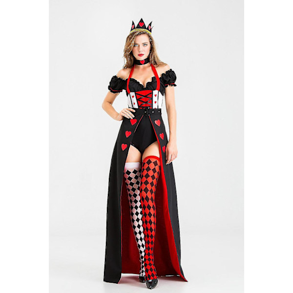 Queen Of Hearts Queen Costume Uniform Halloween Costume Cosplay Witch Costume Vampire -a M