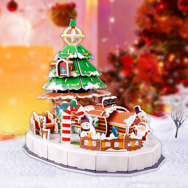 Mub- Pussel för barn tredimensionell 3d-modell pojkar och flickor handgjorda baby tidig utbildning pussel hjärna Treehouse