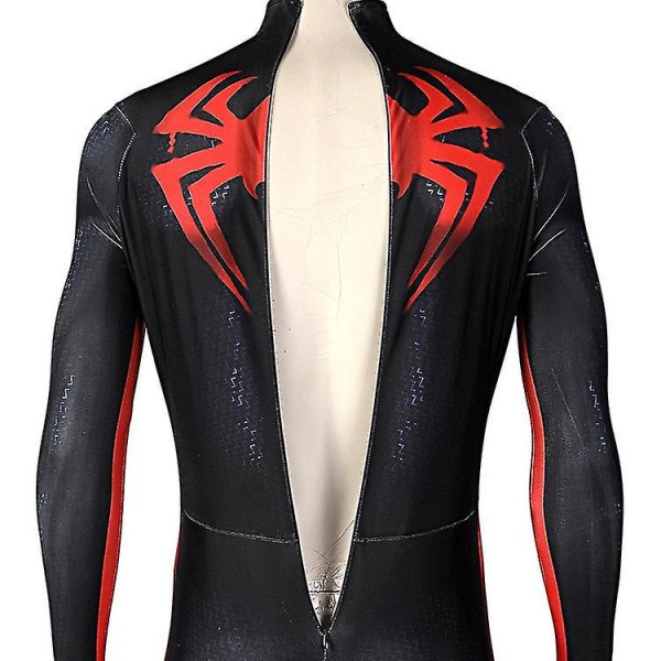 Kids Aldult Spider Man Miles Morales Cosplay Costume Party Jumpsuit Spider-man: Across The Spider-verse Fancy Dress -a Full set (including mask) M