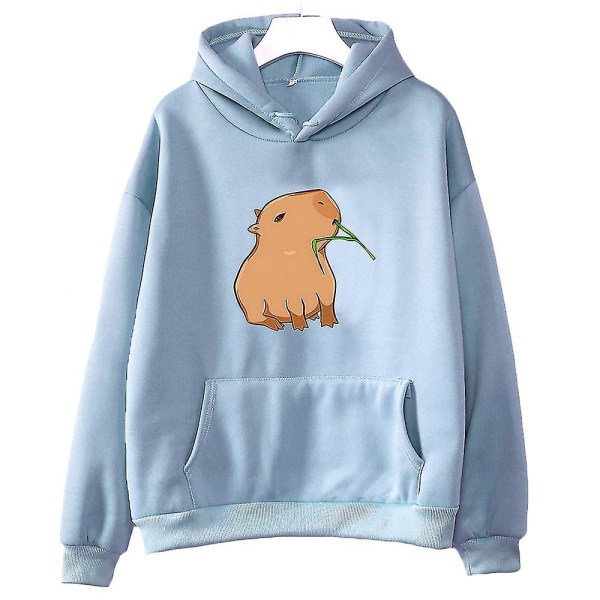 Funny Capybara Print Hoodie Women/men Kawaii Cartoon Tops Sweatshirt For Girls Unisex Fashion Harajuku Graphic Hooded Pullovers-G .i khaki M