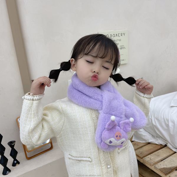 Mub- Wholesale 2022 Lovely Winter Children's Warm Scarf Cartoon Anime Cute Dog Melody Kitty Rabbit Hair Kids' Girls Neck Scarf 10