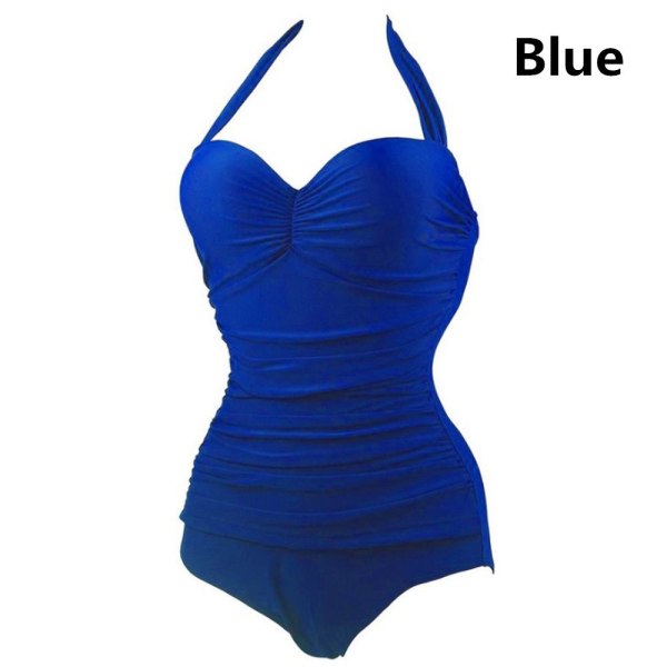 Vatteret badedragt til mavekontrol til kvinder -i dark blue 2XL